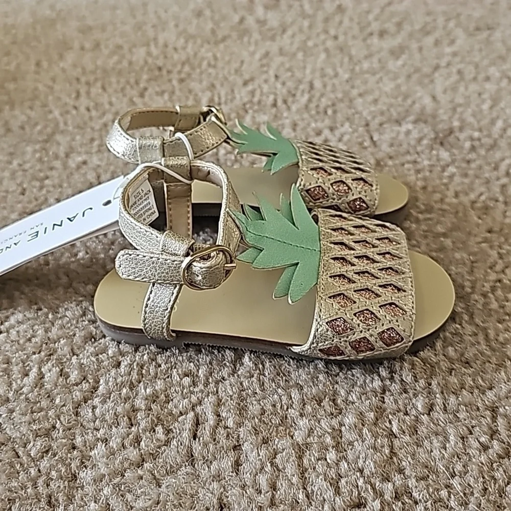Janie and Jack girls METALLIC PINEAPPLE SANDAL